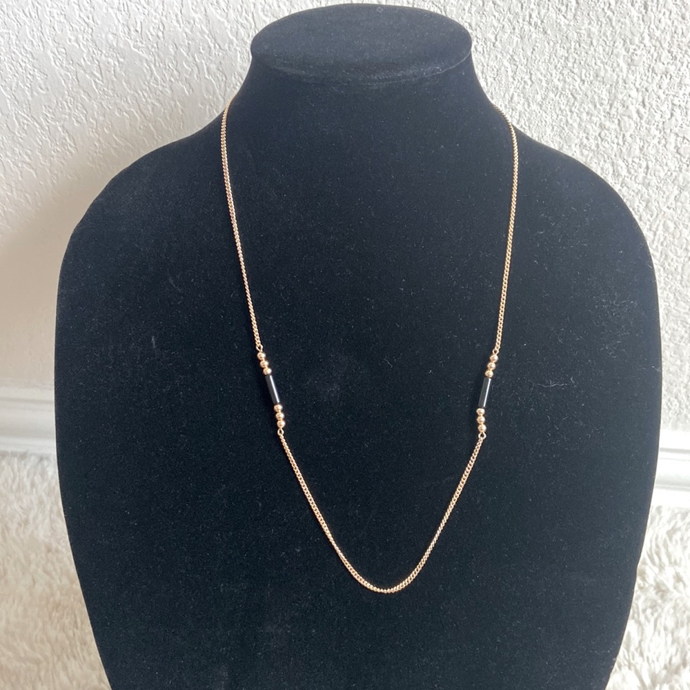 VINTAGE Avon gold necklace with black accents